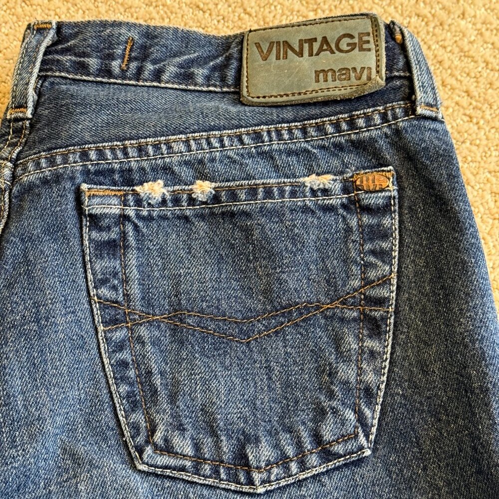 Mavi Jean Y2K 136 Molly Flare Low Rise Zip Fly Rigid Boho Medium Wash Size 29 - Picture 2 of 13